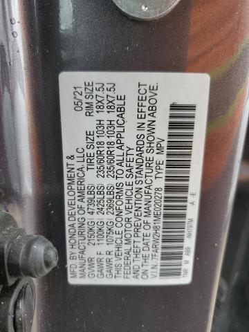 2021 HONDA CR-V EXL - 7FARW2H81ME020278