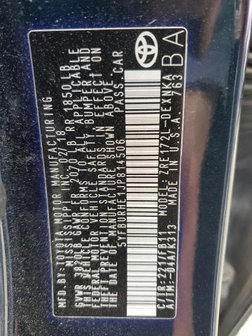 2018 TOYOTA COROLLA L - 5YFBURHE1JP814506