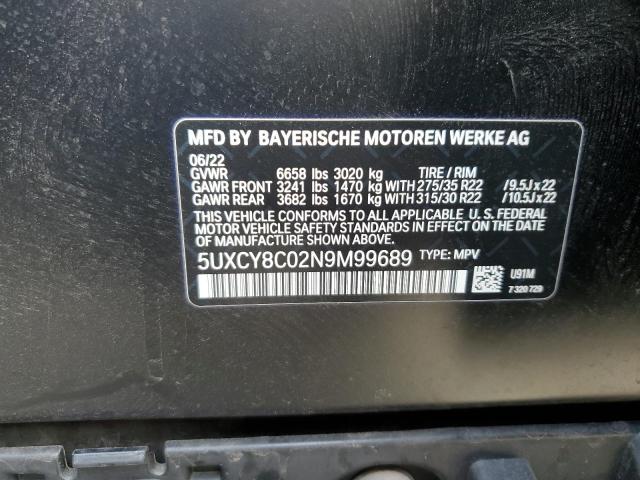 2022 BMW X6 M50I 5UXCY8C02N9M99689