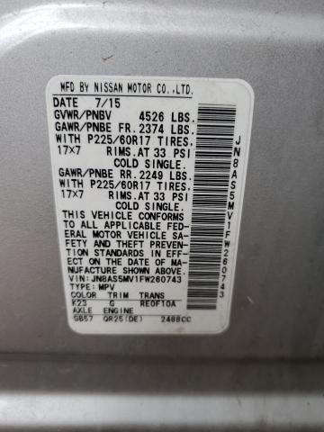 2015 NISSAN ROGUE SELE - JN8AS5MV1FW260743