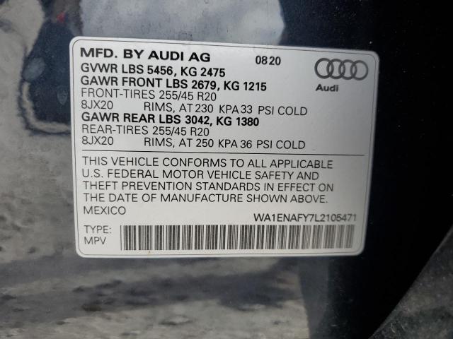 2020 AUDI Q5 TITANIU WA1ENAFY7L2105471