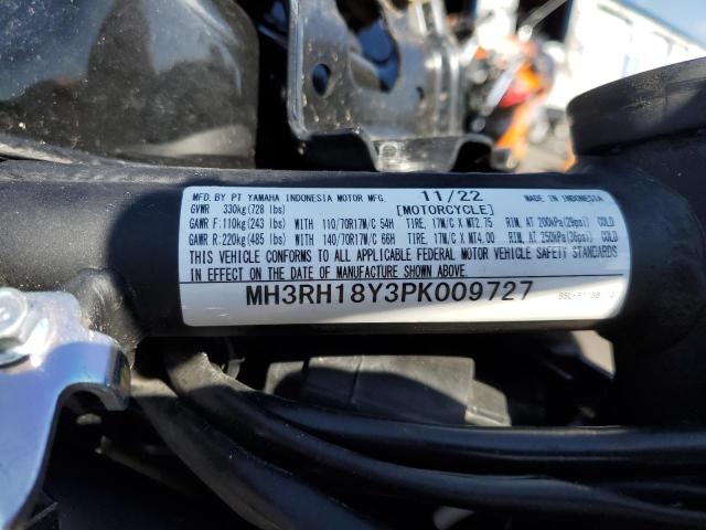 2023 YAMAHA YZFR3 A MH3RH18Y3PK009727
