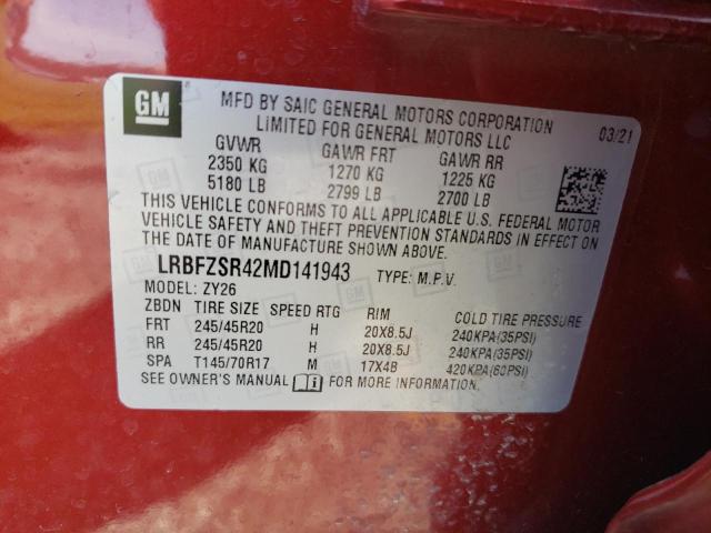 2021 BUICK ENVISION A LRBFZSR42MD141943