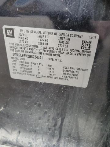 2016 CHEVROLET EQUINOX LT - 2GNFLFEK2G6224541