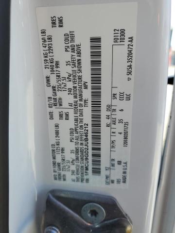 2018 FORD ESCAPE SE - 1FMCU9GD2JUB46212