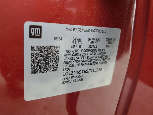 2025 CHEVROLET MALIBU RS 1G1ZG5ST5SF115239