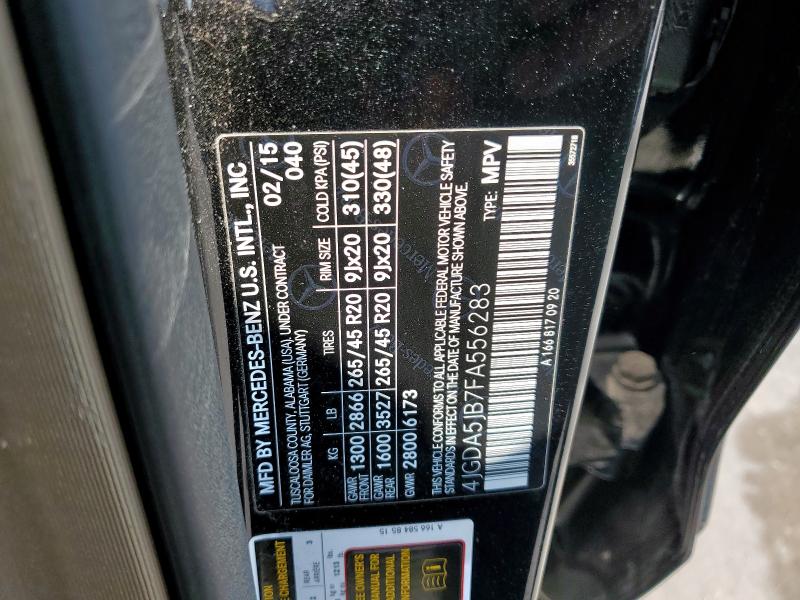 2015 MERCEDES-BENZ ML 350 4JGDA5JB7FA556283