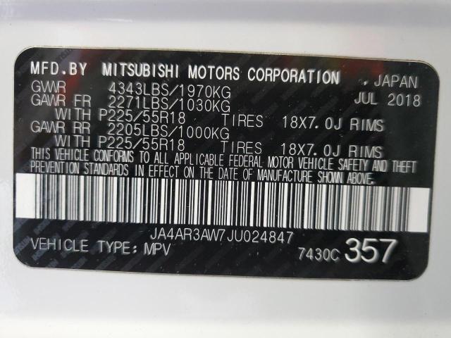 2018 MITSUBISHI OUTLANDER - JA4AR3AW7JU024847