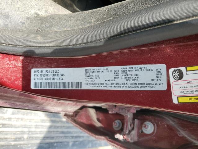 2022 RAM 1500 LIMIT 1C6SRFHT0NN307945