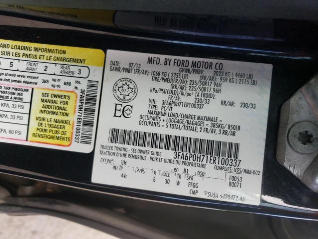 2014 FORD FUSION SE - 3FA6P0H71ER100337
