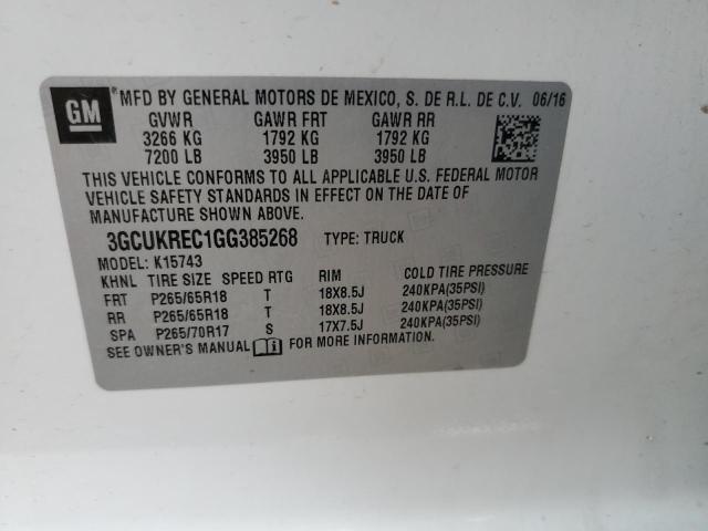 2016 CHEVROLET SILVERADO - 3GCUKREC1GG385268