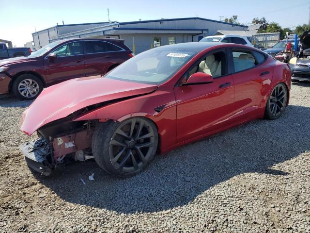 TESLA MODEL S 2021 red  electric 5YJSA1E67MF436781 photo #1