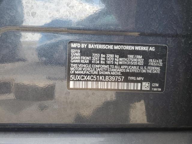 2019 BMW X7 XDRIVE5 5UXCX4C51KLB39757