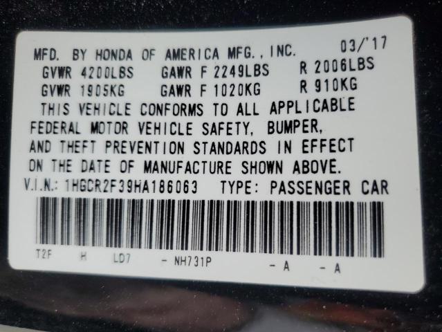 2017 HONDA ACCORD LX - 1HGCR2F39HA186063