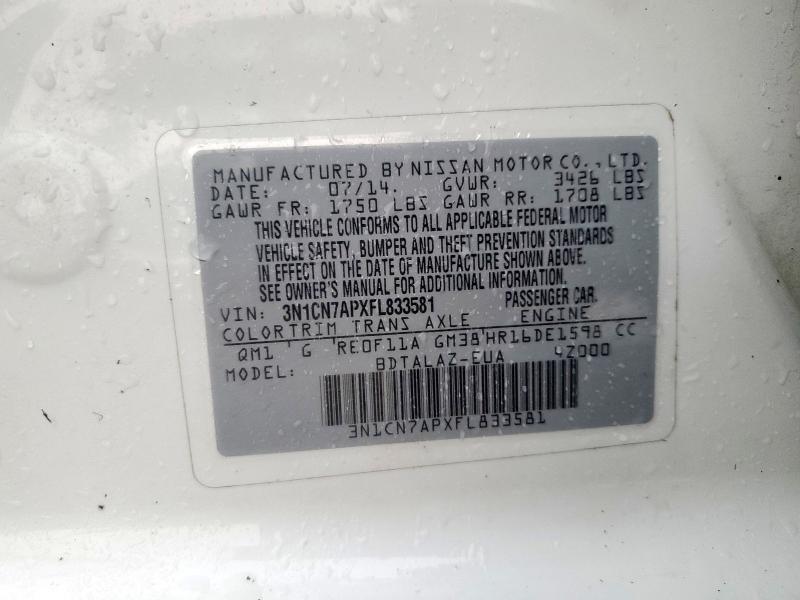 2015 NISSAN VERSA S - 3N1CN7APXFL833581