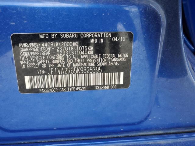 2019 SUBARU WRX STI JF1VA2R65K9825395