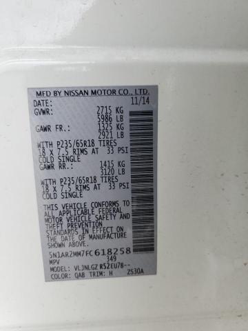 2015 NISSAN PATHFINDER - 5N1AR2MM7FC618258