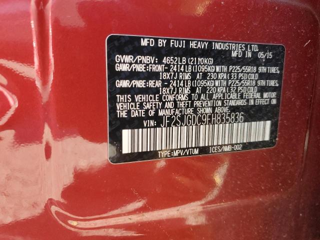 2015 SUBARU FORESTER 2 - JF2SJGDC9FH835836