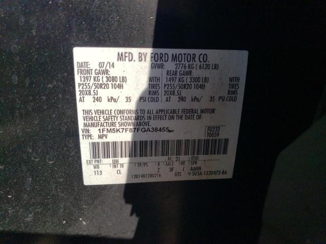 2015 FORD EXPLORER - 1FM5K7F87FGA38455