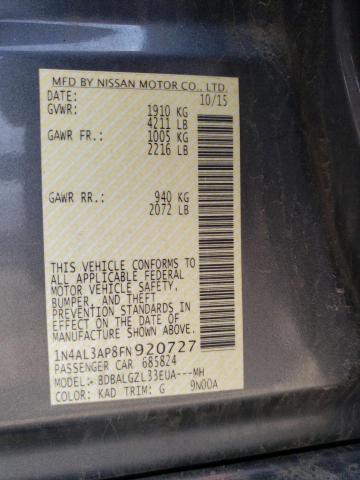 2015 NISSAN ALTIMA 2.5 1N4AL3AP8FN920727