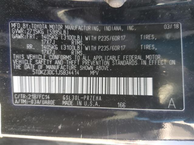 2018 TOYOTA SIENNA LE 5TDKZ3DC1JS934414