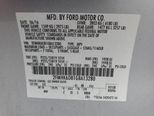2016 FORD FLEX LIMIT - 2FMHK6D81GBA13280