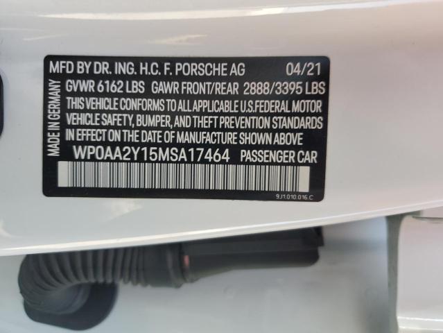 2021 PORSCHE TAYCAN WP0AA2Y15MSA17464