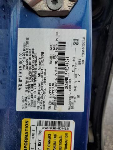 2017 FORD FUSION SE - 3FA6P0LU6HR374621