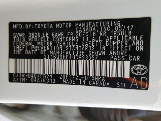 2017 TOYOTA COROLLA L - 2T1BURHE4HC923357