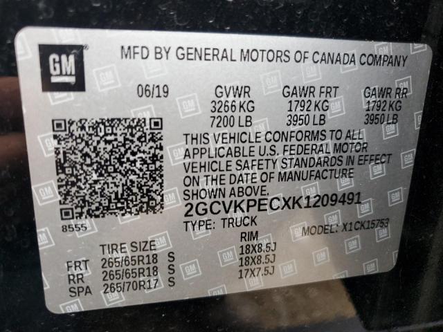 2019 CHEVROLET SILVERADO - 2GCVKPECXK1209491