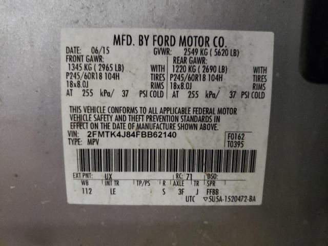 2015 FORD EDGE SEL - 2FMTK4J84FBB62140