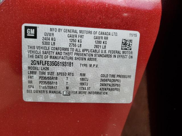 2016 CHEVROLET EQUINOX LT - 2GNFLFE35G6193181