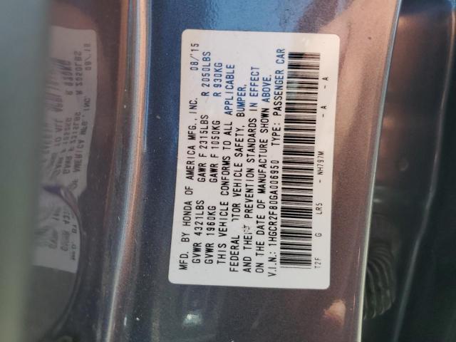 2016 HONDA ACCORD EXL - 1HGCR2F80GA006950