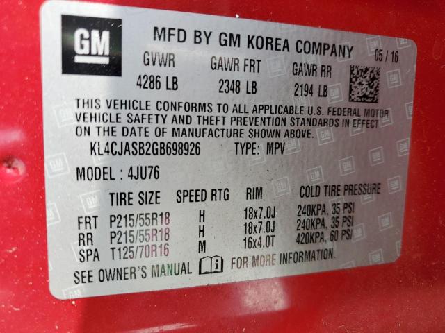 2016 BUICK ENCORE - KL4CJASB2GB698926