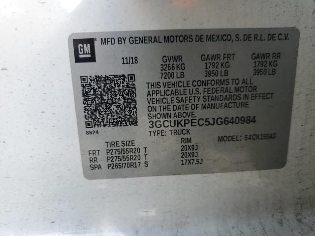 2018 CHEVROLET SILVERADO - 3GCUKPEC5JG640984