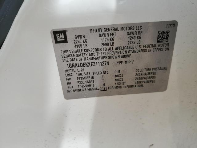 2014 CHEVROLET EQUINOX LT - 1GNALDEKXEZ111274