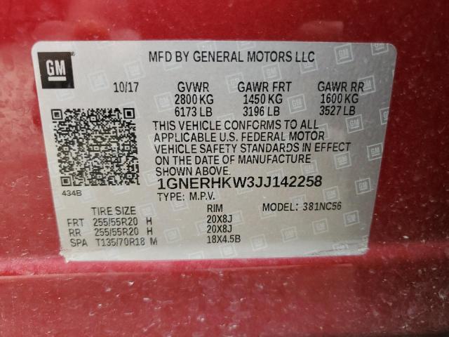 2018 CHEVROLET TRAVERSE L - 1GNERHKW3JJ142258