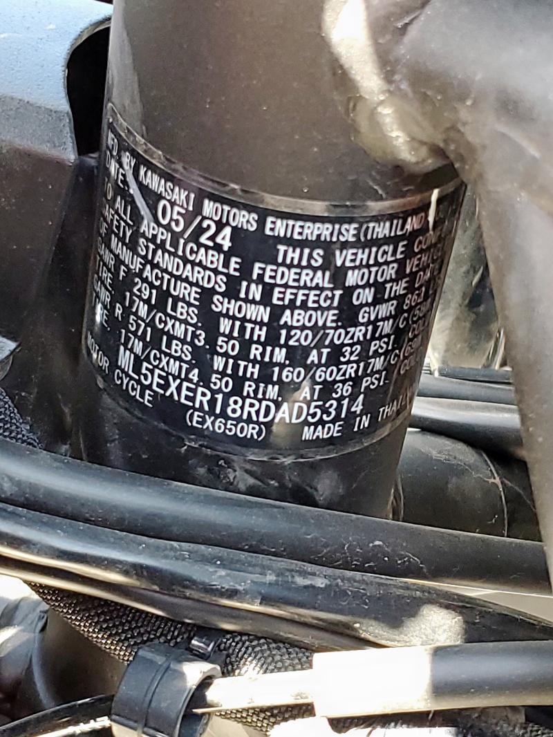 2024 KAWASAKI EX650 R ML5EXER18RDAD5314