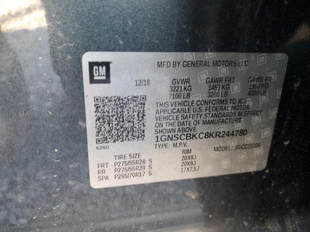 2019 CHEVROLET TAHOE C150 - 1GNSCBKC8KR244780