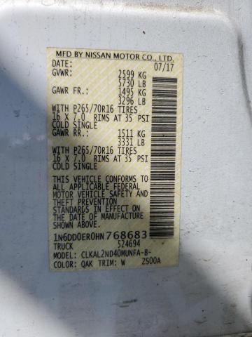 2017 NISSAN FRONTIER S - 1N6DD0ER0HN768683