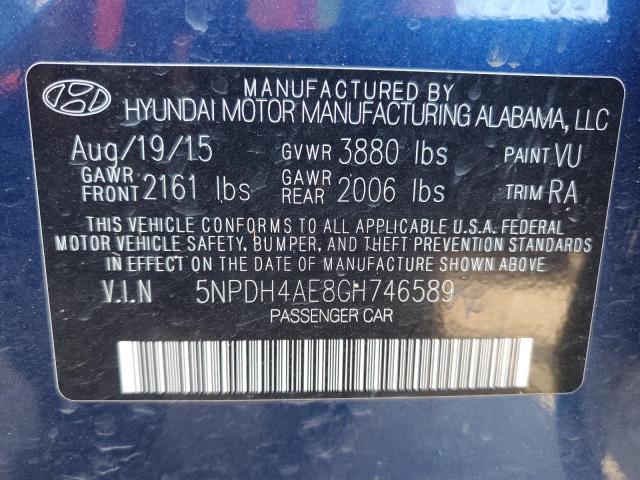 2016 HYUNDAI ELANTRA SE - 5NPDH4AE8GH746589