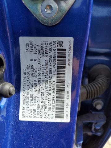 2020 HONDA CIVIC SPOR - 2HGFC2F8XLH548874