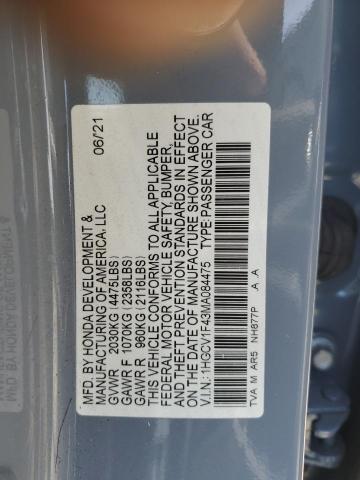 2021 HONDA ACCORD SPO - 1HGCV1F43MA084475