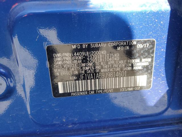2018 SUBARU WRX JF1VA1A69J9814601