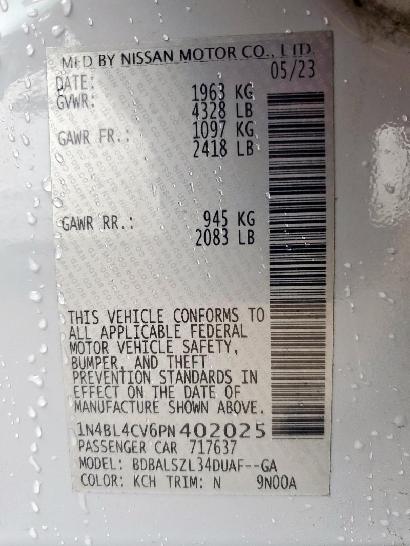 2023 NISSAN ALTIMA SR - 1N4BL4CV6PN402025
