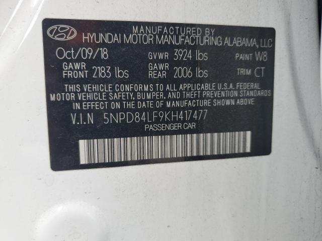 2019 HYUNDAI ELANTRA SE 5NPD84LF9KH417477