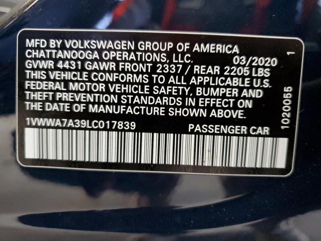 2020 VOLKSWAGEN PASSAT SE - 1VWWA7A39LC017839
