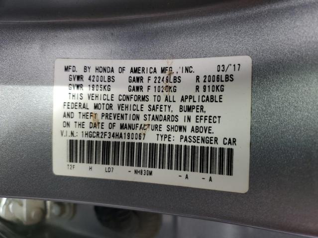 2017 HONDA ACCORD LX - 1HGCR2F34HA190067
