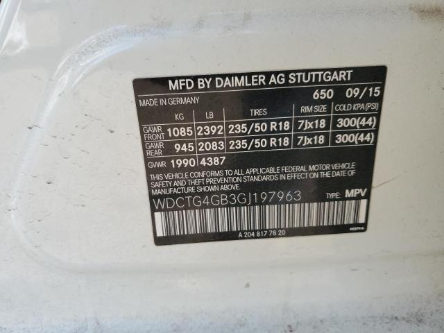 2016 MERCEDES-BENZ GLA 250 4M WDCTG4GB3GJ197963