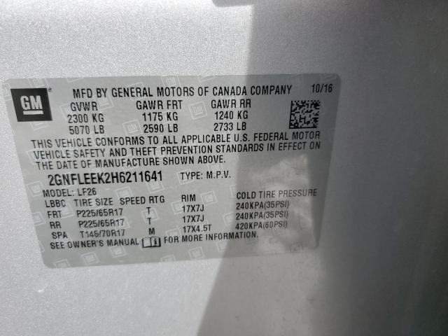 2017 CHEVROLET EQUINOX LS - 2GNFLEEK2H6211641